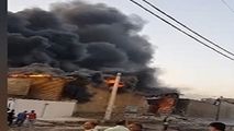 آتش سوزی مهیب تانکر حامل روغن موتور در منطقه سه راه خرمشهر