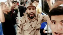 خوانندگی امید بخش سرباز خوش صدا در مترو 