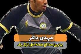 مهدی داغر؛بهترین مدافع وسط هفته اول لیگ یک 