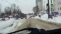 تصادف شاخ به شاخ در جاده لغزنده
