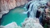 آبشار زیبا در دل طبیعت روستای "آب بید بوان"