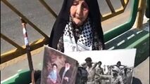 حضور ‍زن ۱۰۰ ساله در راهپیمایی روز قدس