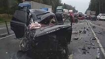 شاخ به شاخ وحشتناک یک خودرو با چهار خودروی دیگر در لاین مخالف!