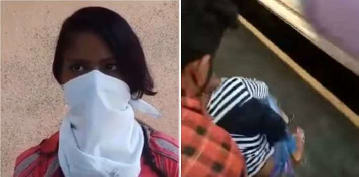 خوش شانسی محض دختر نوجوان در سقوط از قطار تندرو!