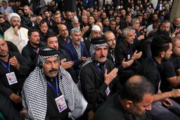 نوحه‌خوانی مداح عرب در دیدار موکب‌داران عراقی با رهبر انقلاب