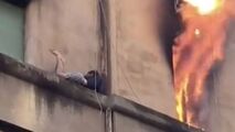 خوش شانسی توریست جوان پس از آتش گرفتن محل اقامتش!