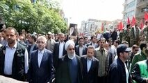 حضور رئیس جمهور در راهپیمایی روز قدس