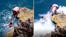 نجات بی‌فایده جوان چینی از غرق شدن که قربانی سلفی شد
