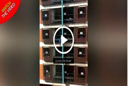 بازی با مرگ دختر جوان در صعود به ساختمان 8 طبقه!