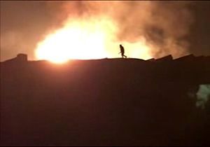 انفجار لوله گاز بر اثر رانش زمین در طالقان