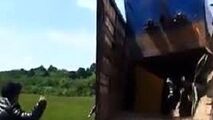 صحنه دلخراش له شدن مرد در زیر بار چرثقیل+فیلم 