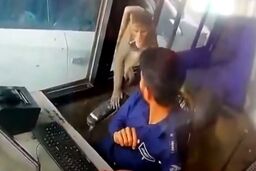 سرقت خنده‌دار میمون از دکه عوارضی