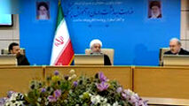  شوخی روحانی با وزیر بهداشت در یک مراسم رسمی