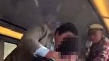 صحنه زشتی که نوجوان گستاخ در داخل قطار خلق کرد! 