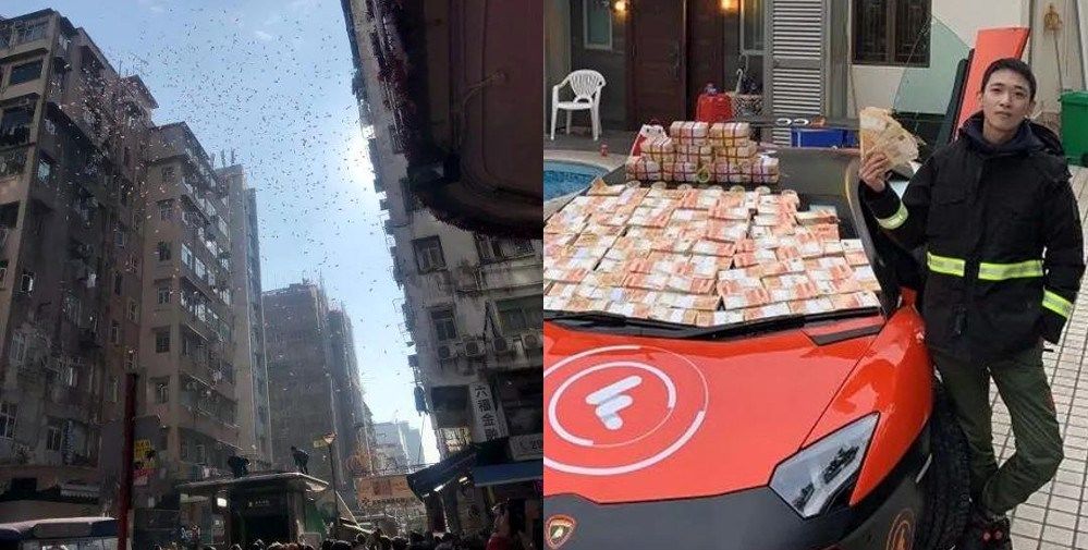 خودنمایی عجیب میلیونر هنگ‌کنگی در خیابان!
