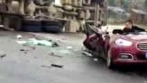 تصادف وحشتناک کامیون با خودرو در چین